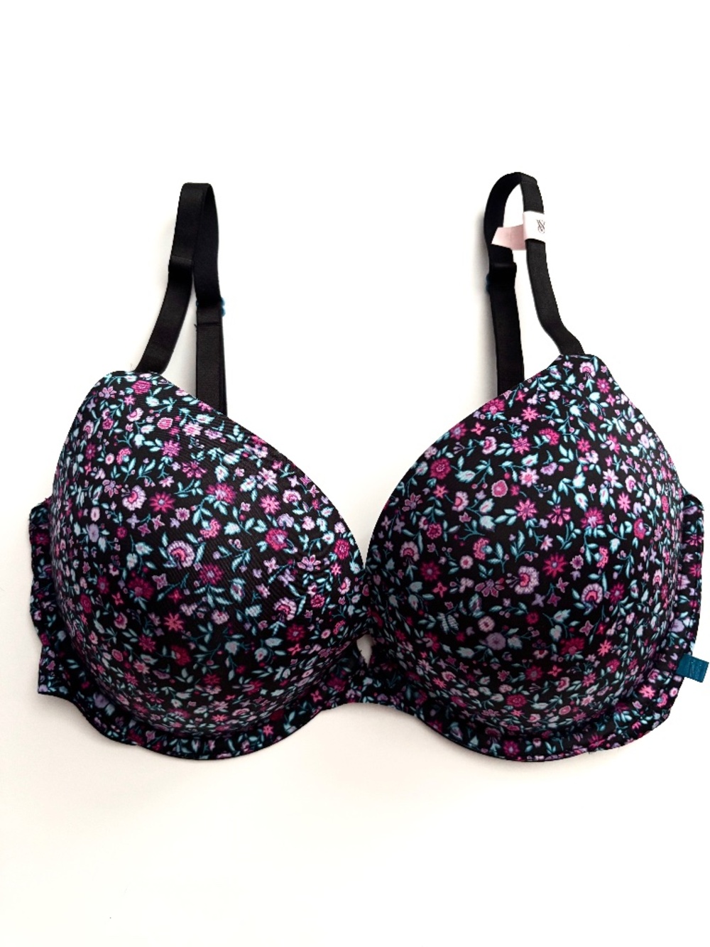 Victoria's Secret Bra Black Floral Push Up Underwire Nwt